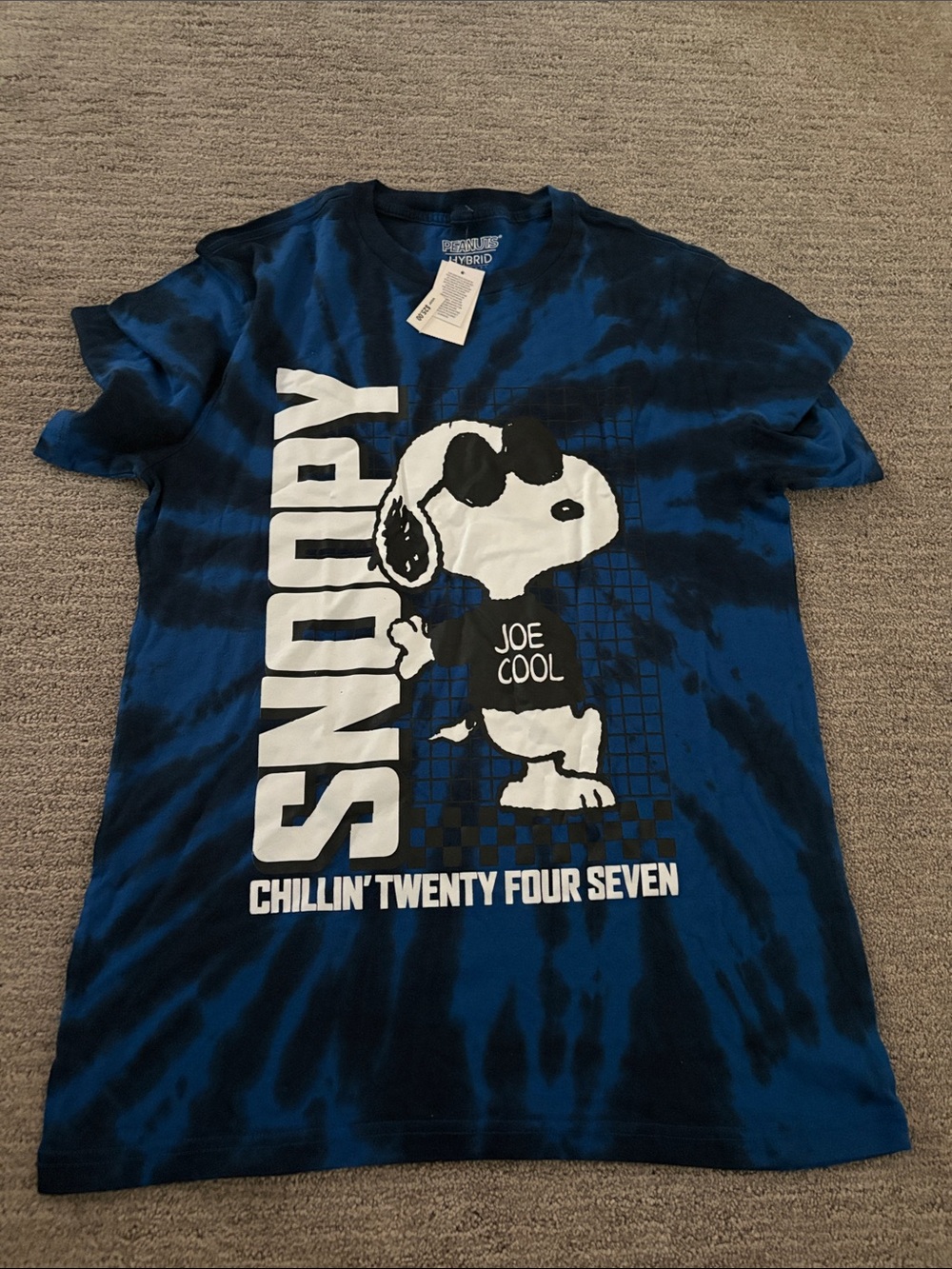 Peanuts Joe Cool Blue Tie-Dye Short Sleeve Tee